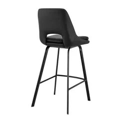 Kirklands Home Faux Leather Carise Swivel Bar Stool Black