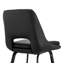 Kirklands Home Faux Leather Carise Swivel Bar Stool Black