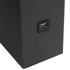 Sale Kirklands Home Faux Leather Charging Table Lamp Black