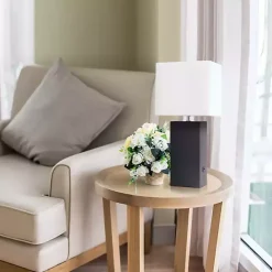 Sale Kirklands Home Faux Leather Charging Table Lamp Black