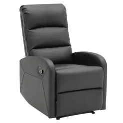 Sale Kirklands Home Faux Leather Dormi Recliner Black