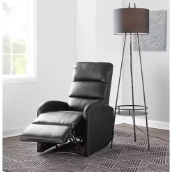 Sale Kirklands Home Faux Leather Dormi Recliner Black