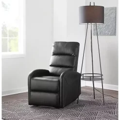 Sale Kirklands Home Faux Leather Dormi Recliner Black