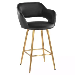Discount Kirklands Home Faux Leather Marge Counter Stools, Set of 2 Black