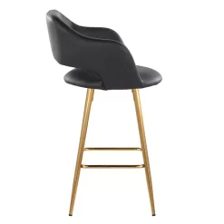 Discount Kirklands Home Faux Leather Marge Counter Stools, Set of 2 Black