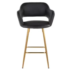 Discount Kirklands Home Faux Leather Marge Counter Stools, Set of 2 Black