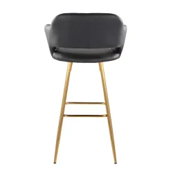 Best Kirklands Home Faux Leather Marge Bar Stools, Set of 2 Black