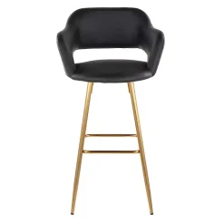 Best Kirklands Home Faux Leather Marge Bar Stools, Set of 2 Black