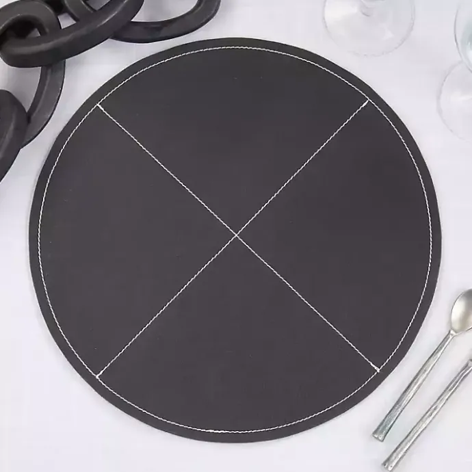Sale Kirklands Home Faux Leather Placemats, Set of 4 Black