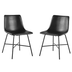 Best Kirklands Home Faux Leather Scoop Dining Chairs, Set of 2 Black