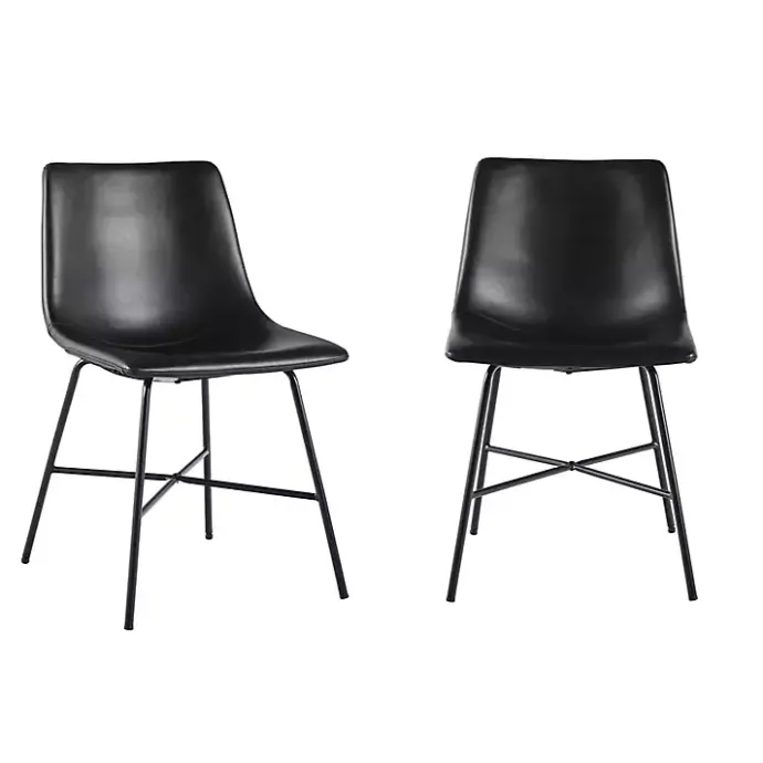 Best Kirklands Home Faux Leather Scoop Dining Chairs, Set of 2 Black