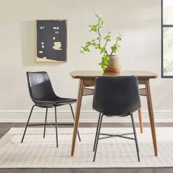 Best Kirklands Home Faux Leather Scoop Dining Chairs, Set of 2 Black