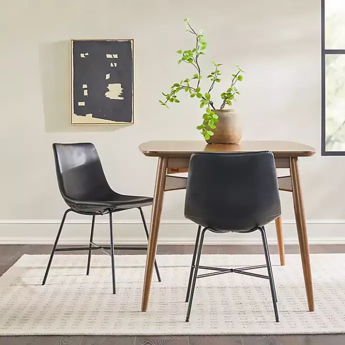 Best Kirklands Home Faux Leather Scoop Dining Chairs, Set of 2 Black