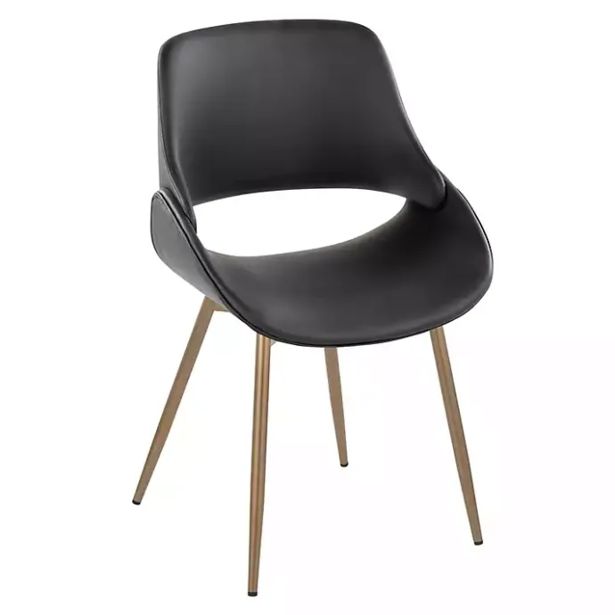 Sale Kirklands Home Faux Leather Scooped Accent Chairs, Set of 2 Black