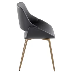 Sale Kirklands Home Faux Leather Scooped Accent Chairs, Set of 2 Black