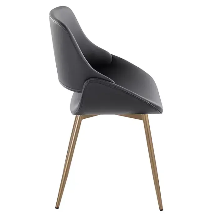 Sale Kirklands Home Faux Leather Scooped Accent Chairs, Set of 2 Black