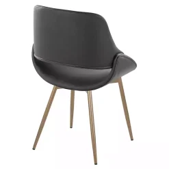 Sale Kirklands Home Faux Leather Scooped Accent Chairs, Set of 2 Black