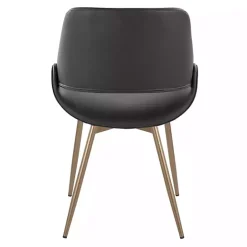 Sale Kirklands Home Faux Leather Scooped Accent Chairs, Set of 2 Black