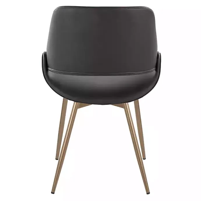 Sale Kirklands Home Faux Leather Scooped Accent Chairs, Set of 2 Black