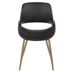 Sale Kirklands Home Faux Leather Scooped Accent Chairs, Set of 2 Black