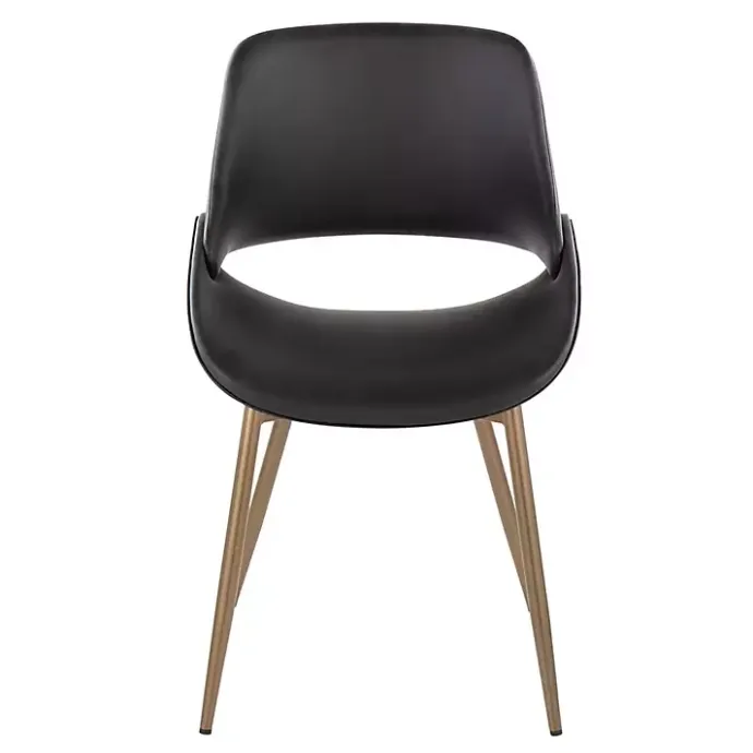 Sale Kirklands Home Faux Leather Scooped Accent Chairs, Set of 2 Black