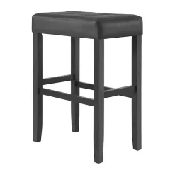 Online Kirklands Home Faux Leather Tufted Madison Bar Stool Black