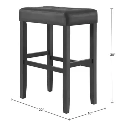 Online Kirklands Home Faux Leather Tufted Madison Bar Stool Black