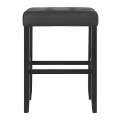 Online Kirklands Home Faux Leather Tufted Madison Bar Stool Black