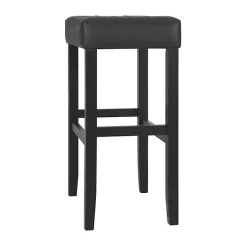 Online Kirklands Home Faux Leather Tufted Madison Bar Stool Black