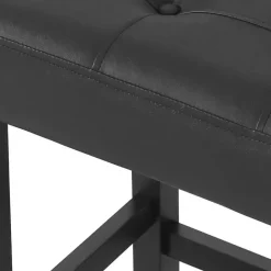 Online Kirklands Home Faux Leather Tufted Madison Bar Stool Black