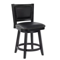Outlet Kirklands Home Faux Leather Upholstered Counter Stool Black