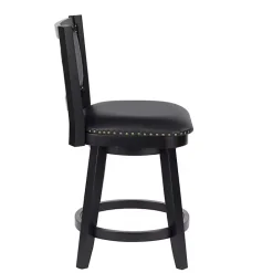Outlet Kirklands Home Faux Leather Upholstered Counter Stool Black