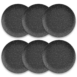 Kirklands Home Faye Melamine Dinner Plates, Set of 6 Black