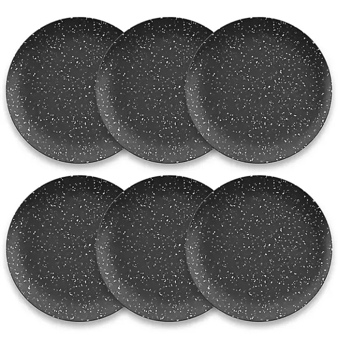Kirklands Home Faye Melamine Dinner Plates, Set of 6 Black