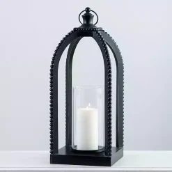 Online Kirklands Home Fieldstone Beaded Lantern, 21 in. Black
