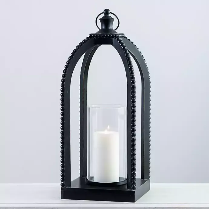 Online Kirklands Home Fieldstone Beaded Lantern, 21 in. Black