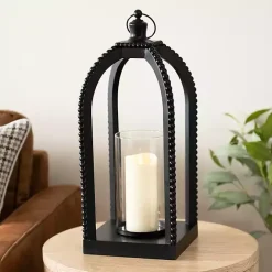 Online Kirklands Home Fieldstone Beaded Lantern, 21 in. Black