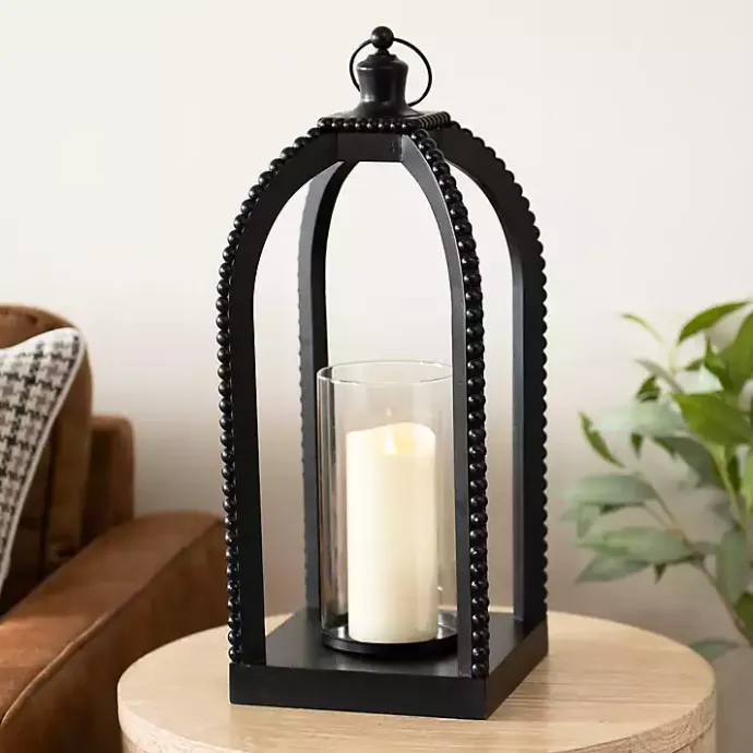 Online Kirklands Home Fieldstone Beaded Lantern, 21 in. Black
