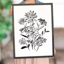Best Kirklands Home Black Floral Bouquet Framed Art Print