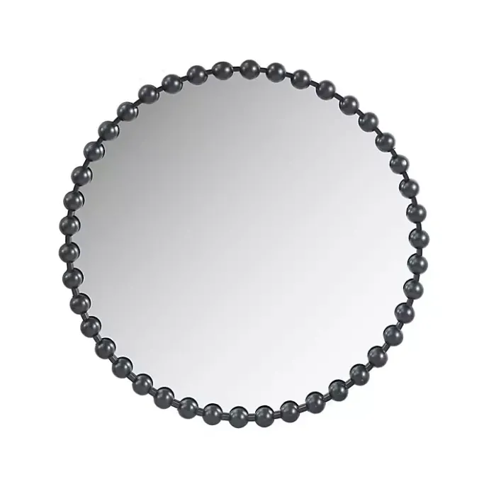 Best Kirklands Home Black Foiled Beaded Wall Mirror, 36 in.
