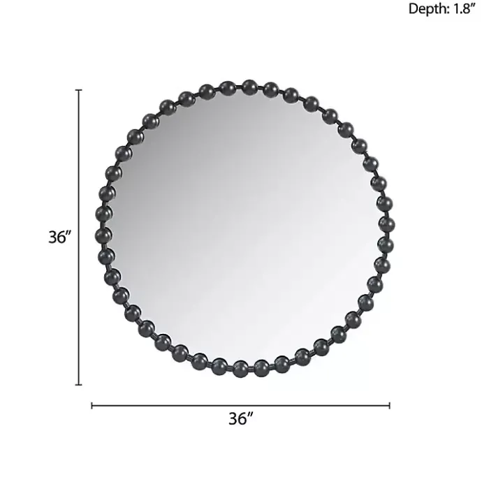 Best Kirklands Home Black Foiled Beaded Wall Mirror, 36 in.
