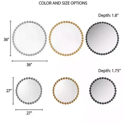 Best Kirklands Home Black Foiled Beaded Wall Mirror, 36 in.