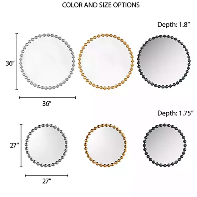 Best Kirklands Home Black Foiled Beaded Wall Mirror, 36 in.