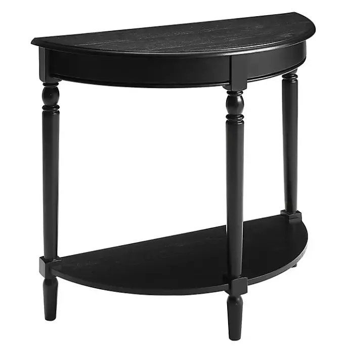 Discount Kirklands Home French Country Half Round Console Table Black