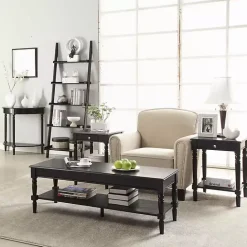 Discount Kirklands Home French Country Half Round Console Table Black