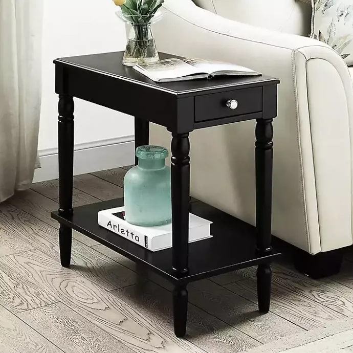 Discount Kirklands Home French Country Single Drawer Accent Table Black