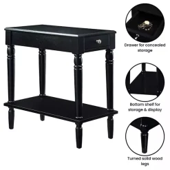 Discount Kirklands Home French Country Single Drawer Accent Table Black