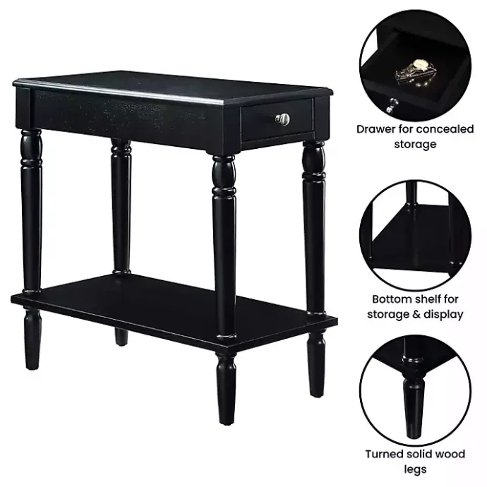Discount Kirklands Home French Country Single Drawer Accent Table Black
