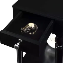 Discount Kirklands Home French Country Single Drawer Accent Table Black