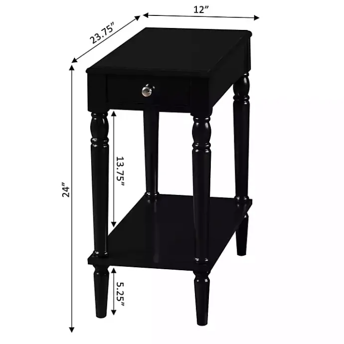 Discount Kirklands Home French Country Single Drawer Accent Table Black